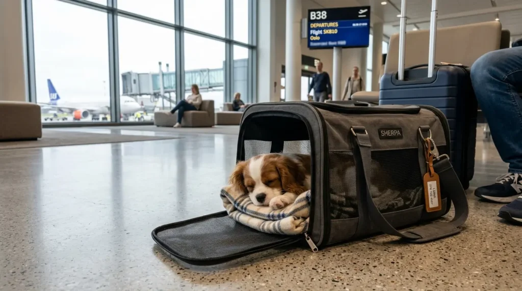 Como viaja com meu cachorro de aviao na bolsa de transporte