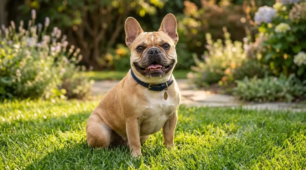 Cachorro com pelo saudável e brilhante aproveitando o dia ao ar livre